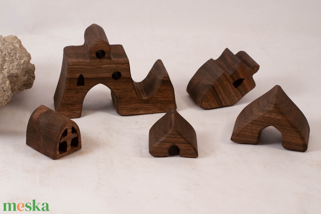  Fa várkastély, fa építő, kirakó - játék & sport - építőjáték - Meska.hu