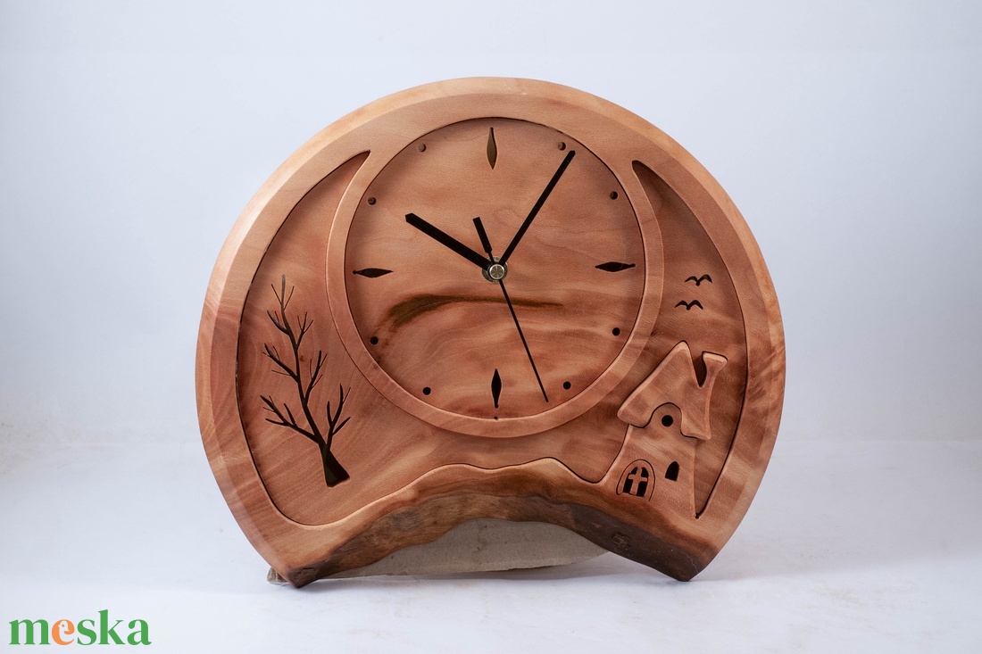 Fa falióra, tájképes faóra,  - otthon & életmód - dekoráció - fali és függő dekoráció - falióra & óra - Meska.hu
