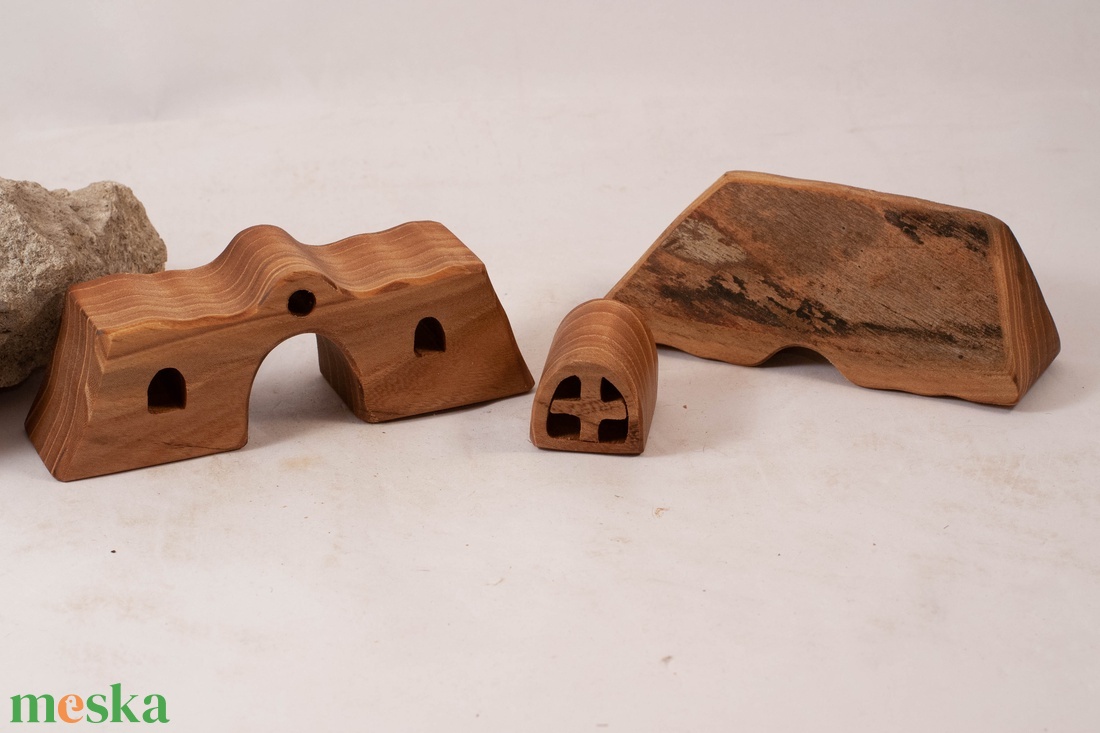  Fa házikó,  fa építő, kirakó - játék & sport - építőjáték - Meska.hu