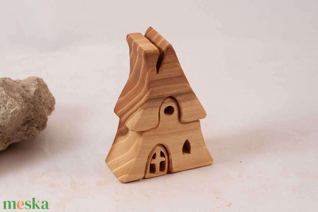  Fa házikó,  fa építő, kirakó - játék & sport - építőjáték - Meska.hu