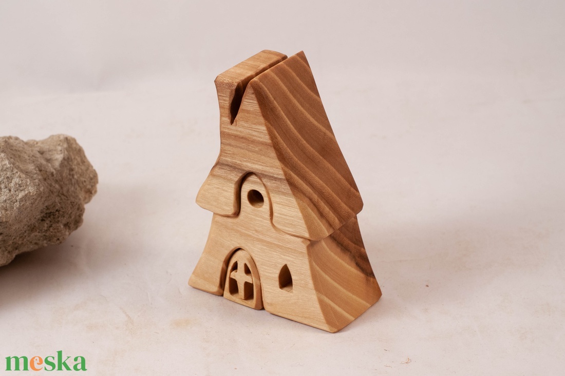  Fa házikó,  fa építő, kirakó - játék & sport - építőjáték - Meska.hu