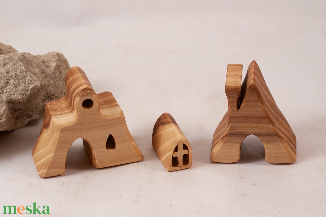  Fa házikó,  fa építő, kirakó - játék & sport - építőjáték - Meska.hu