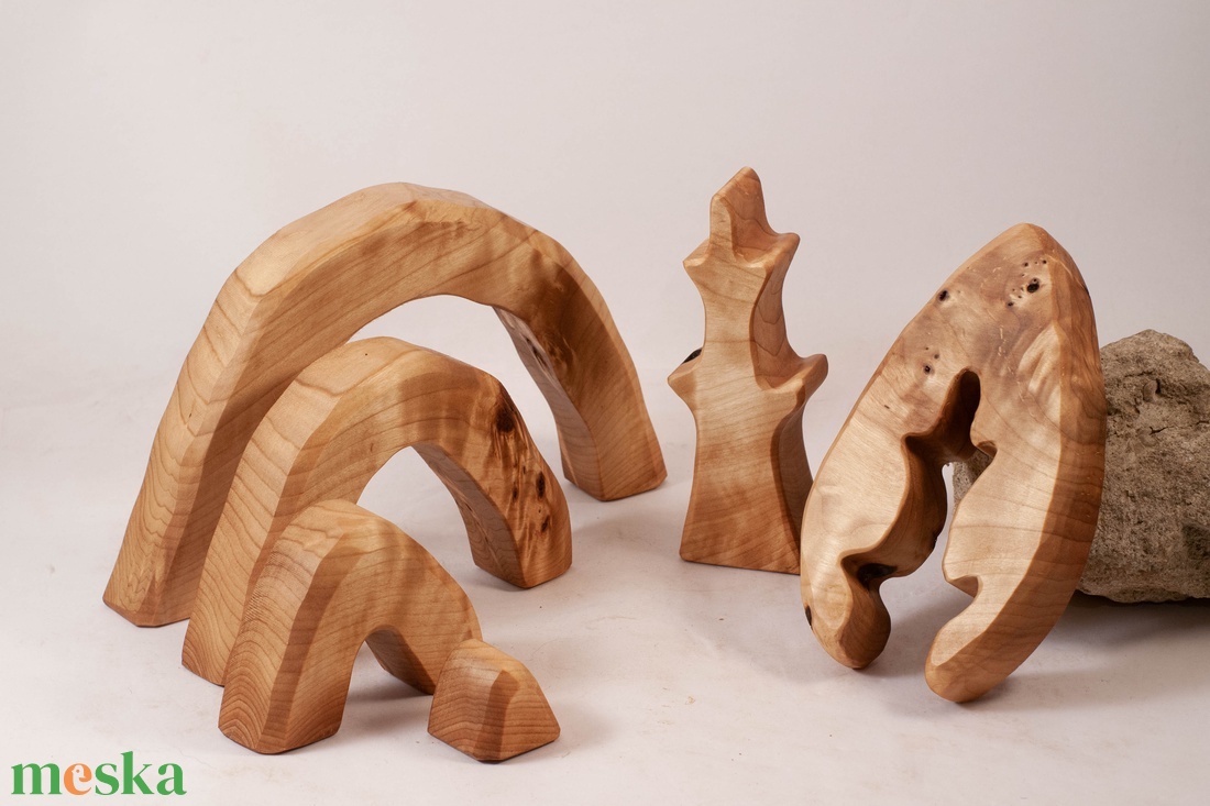  Fa barlang+ fa,  fa építő, kirakó - játék & sport - építőjáték - Meska.hu