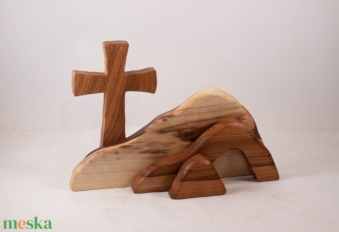 Húsvéti dekoráció kereszttel  - ünnepi díszek, dekorációk - húsvéti díszek és dekorációk - húsvéti asztaldíszek - Meska.hu