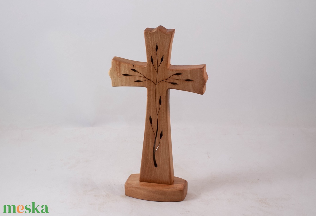 Talpas, mintás fakereszt, asztali kereszt  - otthon & életmód - vallás - kereszt - Meska.hu