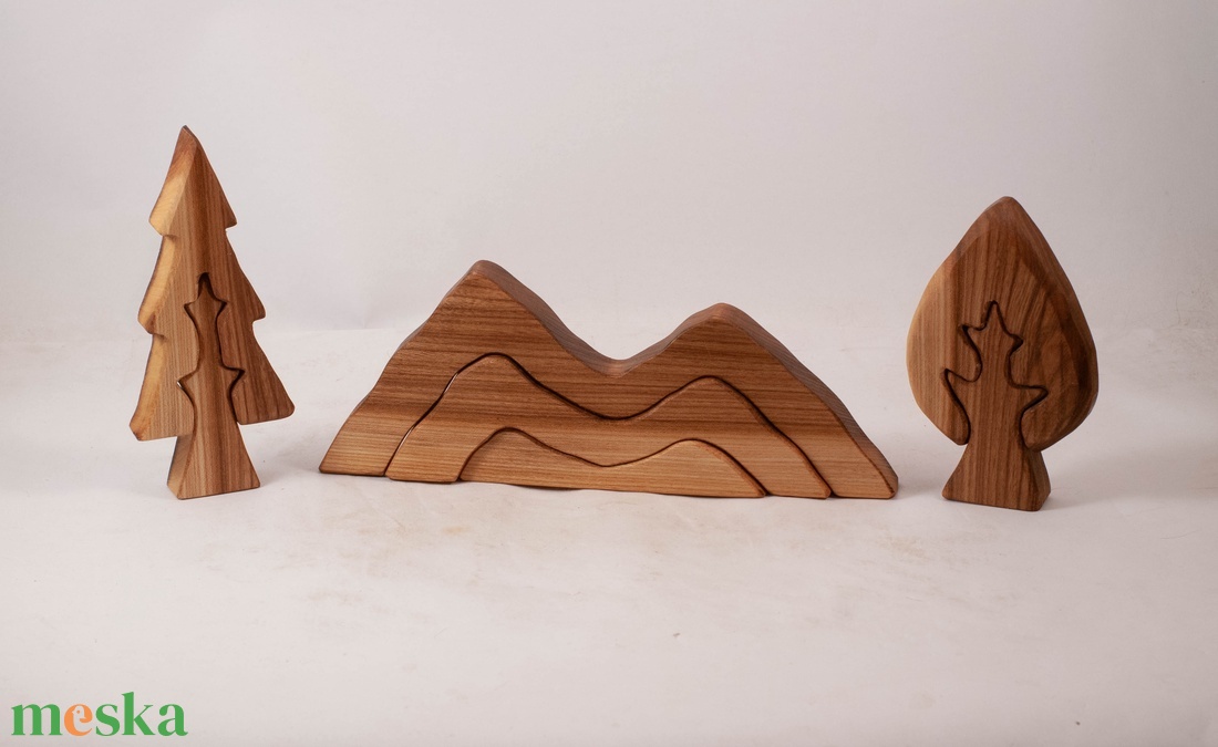  Fa tájképes kirakó, fa építő, kirakó - játék & sport - építőjáték - Meska.hu