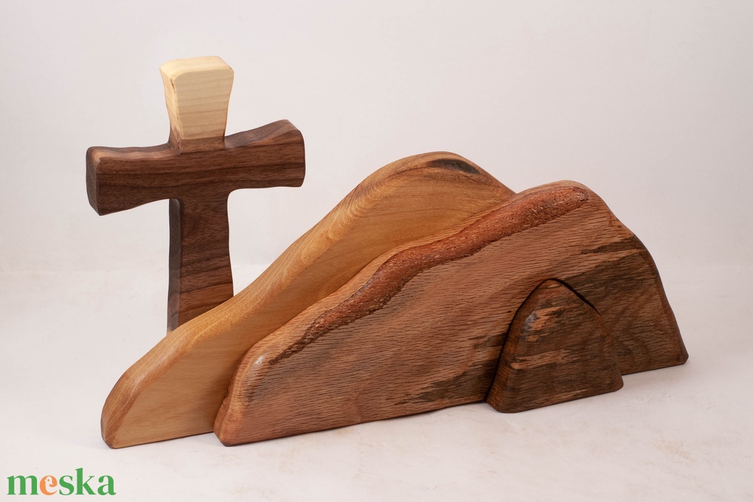 Húsvéti dekoráció kereszttel, fa kereszt - ünnepi díszek, dekorációk - húsvéti díszek és dekorációk - húsvéti asztaldíszek - Meska.hu