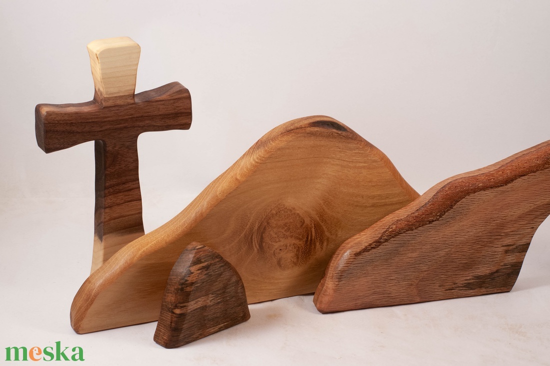 Húsvéti dekoráció kereszttel, fa kereszt - ünnepi díszek, dekorációk - húsvéti díszek és dekorációk - húsvéti asztaldíszek - Meska.hu