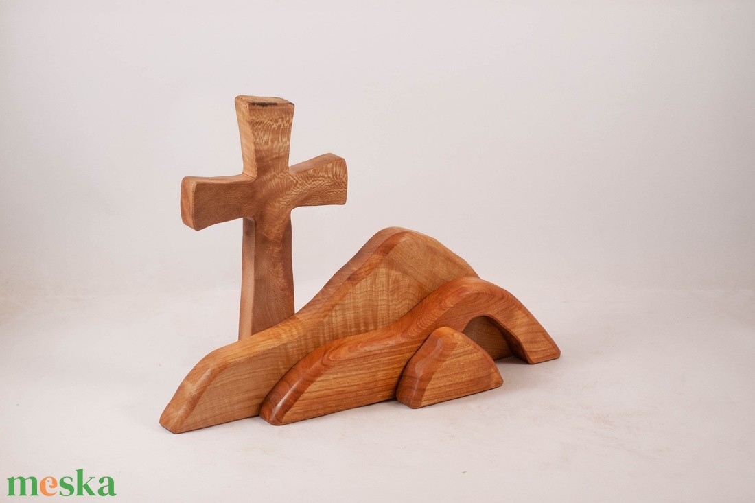 Húsvéti dekoráció kereszttel, fa kereszt - ünnepi díszek, dekorációk - húsvéti díszek és dekorációk - húsvéti asztaldíszek - Meska.hu