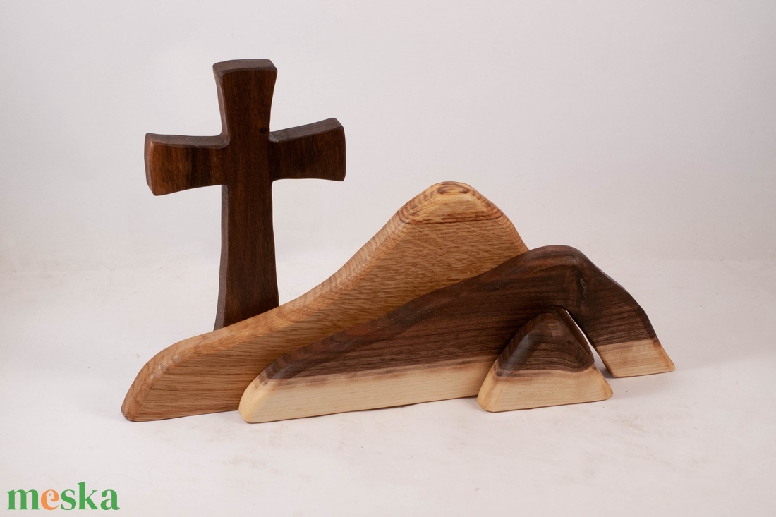 Szent sír kereszttel, fa kereszt, asztali dísz - ünnepi díszek, dekorációk - húsvéti díszek és dekorációk - húsvéti asztaldíszek - Meska.hu