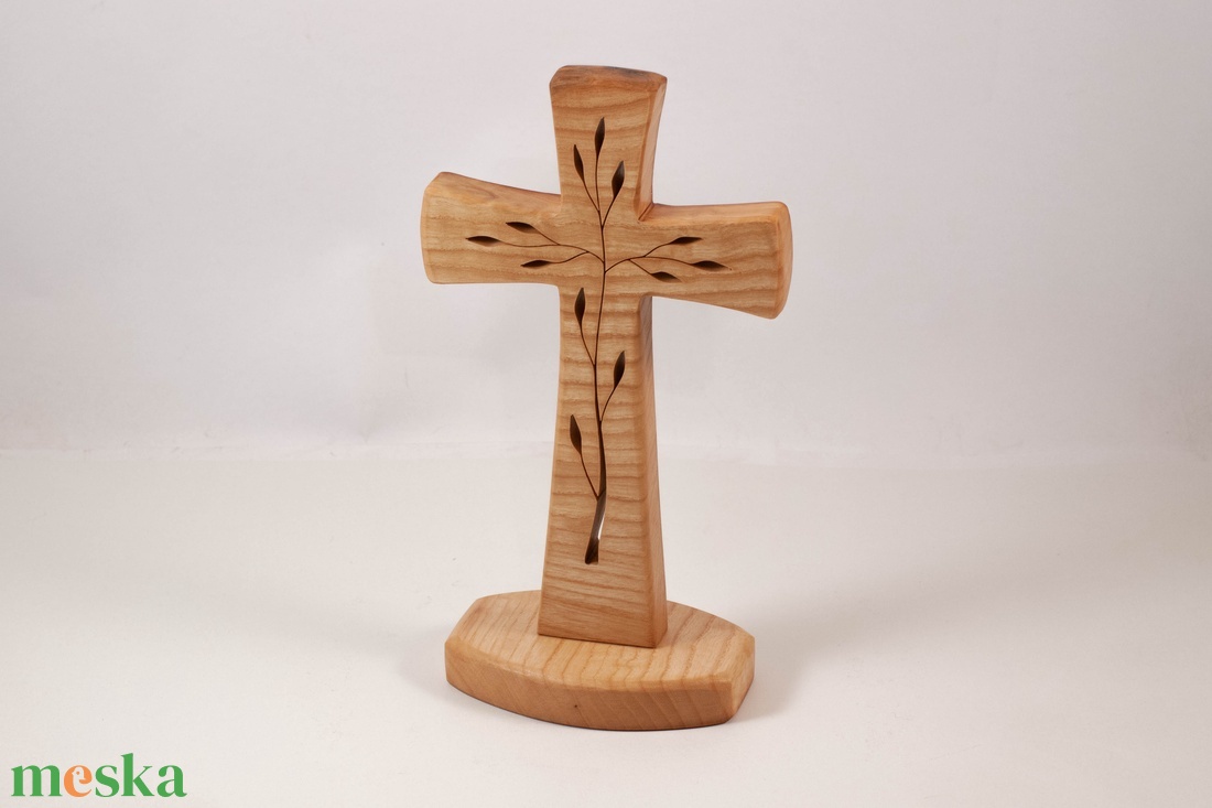 Talpas, mintás fakereszt, asztali kereszt  - otthon & életmód - vallás - kereszt - Meska.hu