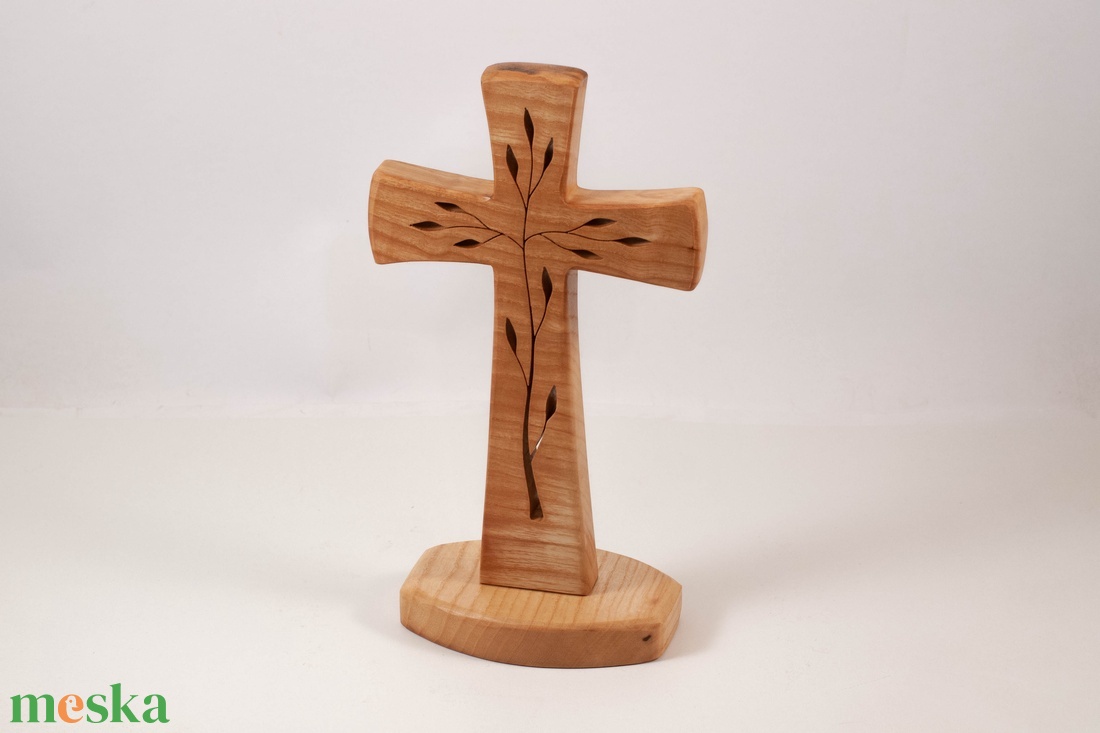 Talpas, mintás fakereszt, asztali kereszt  - otthon & életmód - vallás - kereszt - Meska.hu