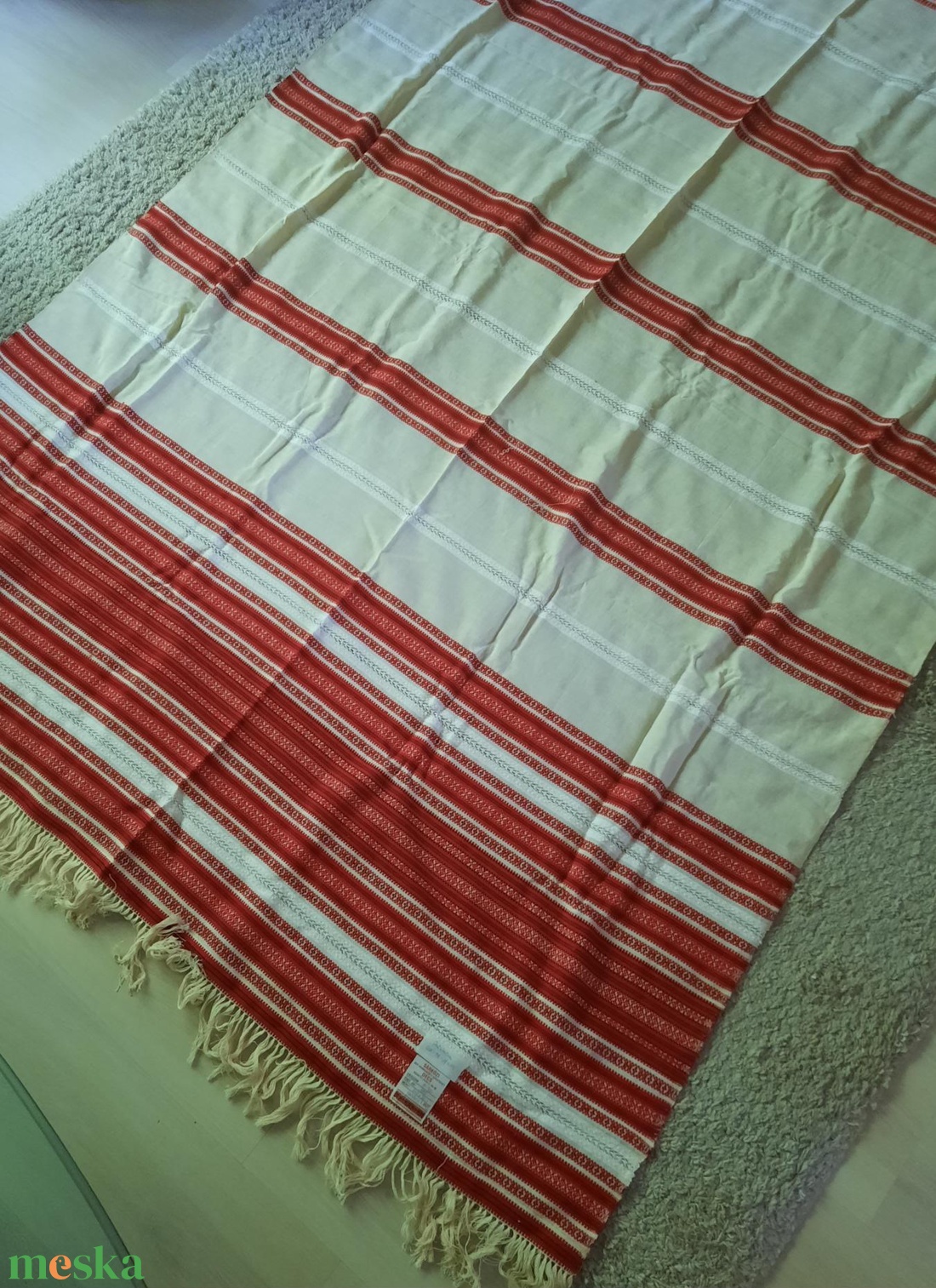 Sárközi Népi Iparművészeti Decsi szőttes terítő 1979-ből - 140x260 cm - otthon & életmód - lakástextil - abrosz, terítő - asztalfutó - Meska.hu