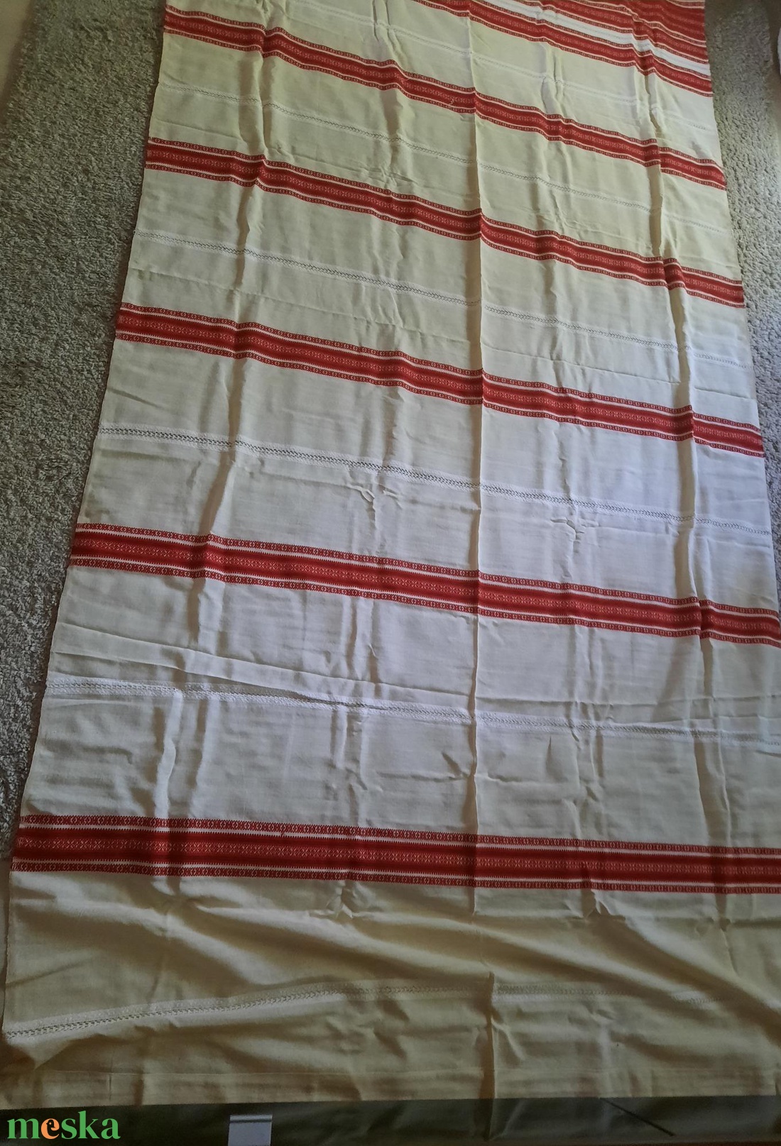 Sárközi Népi Iparművészeti Decsi szőttes terítő 1979-ből - 140x260 cm - otthon & életmód - lakástextil - abrosz, terítő - asztalfutó - Meska.hu