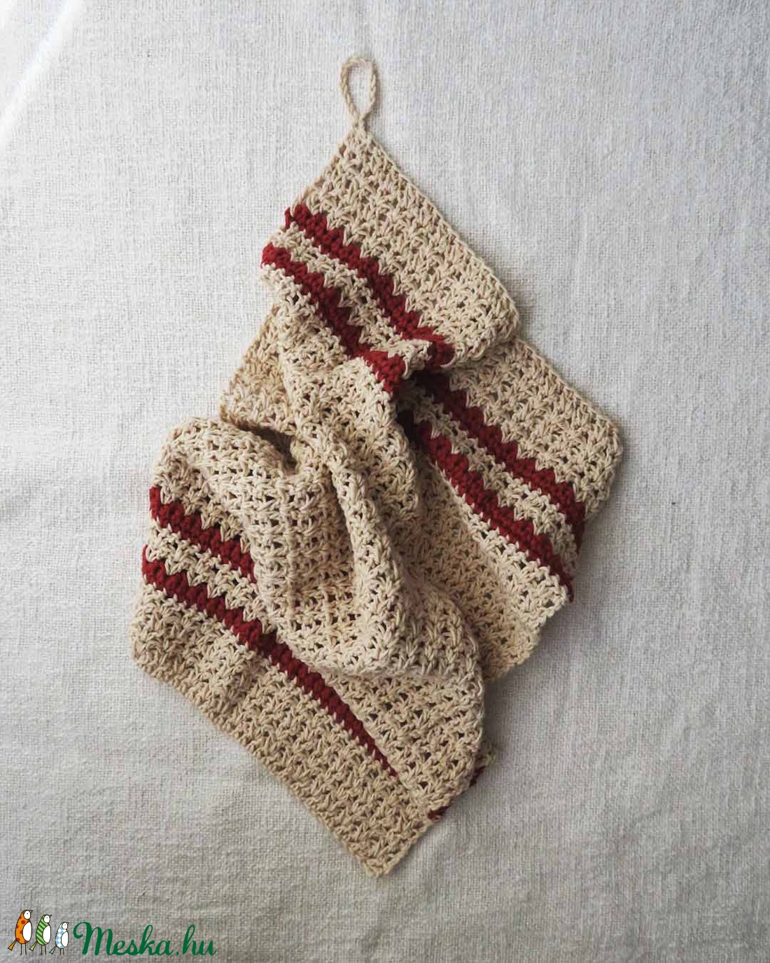 Kéztörlő kendő horgolt, újrahasznosított fonalból - otthon & életmód - konyhafelszerelés, tálalás - Meska.hu