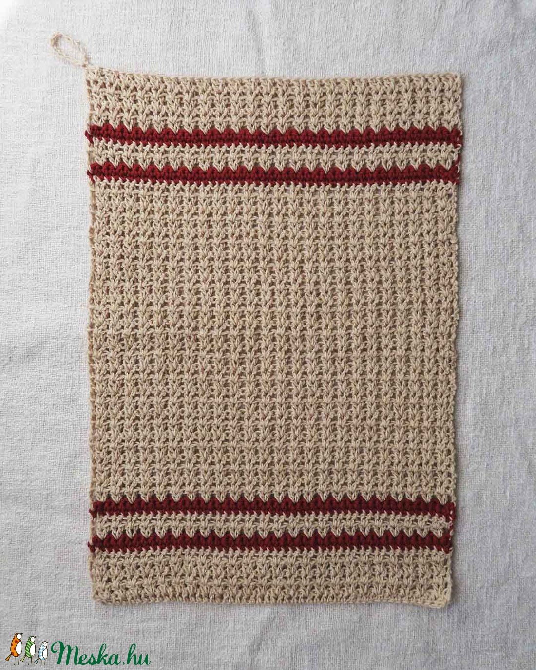 Kéztörlő kendő horgolt, újrahasznosított fonalból - otthon & életmód - konyhafelszerelés, tálalás - Meska.hu