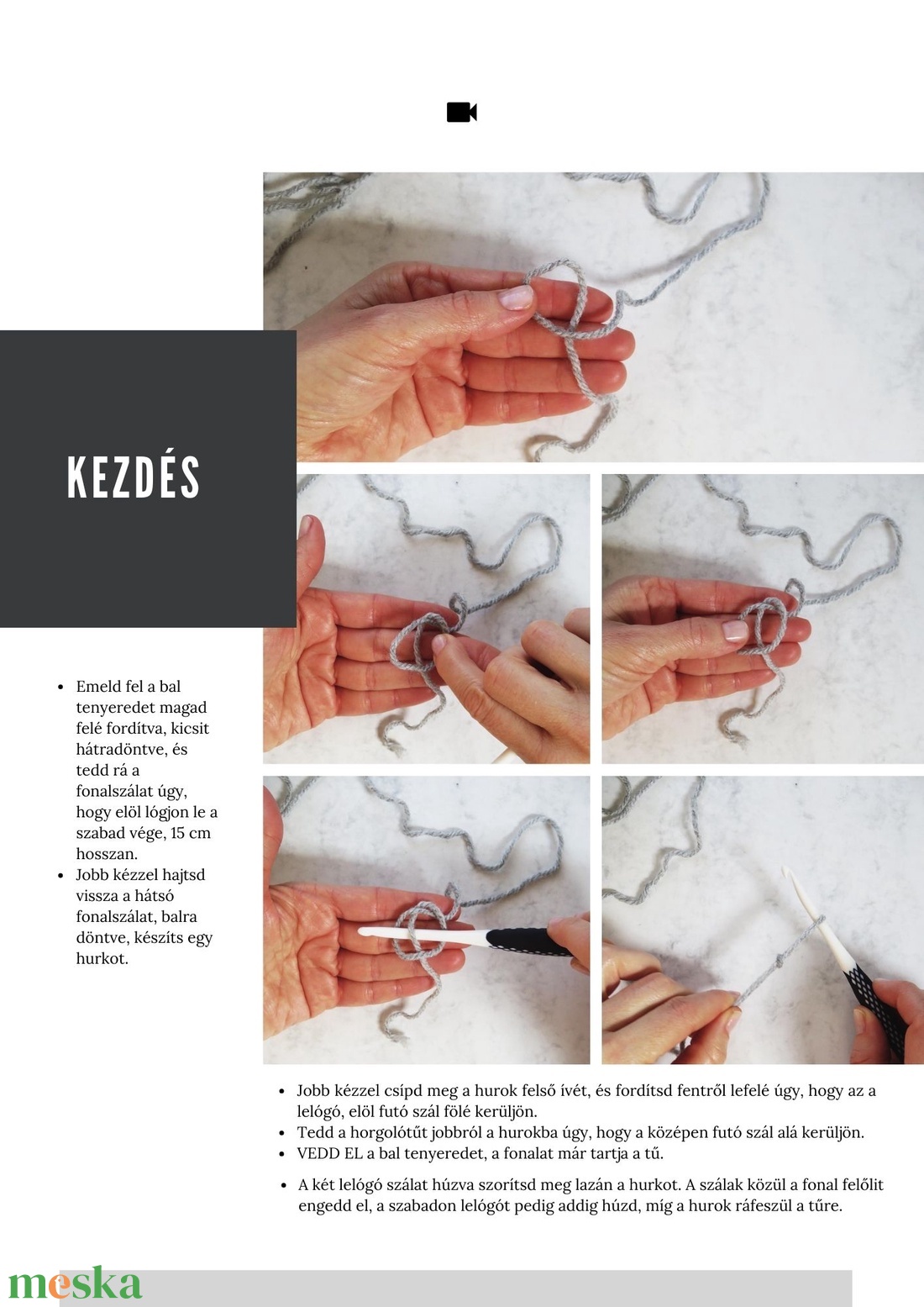 DIGITÁLIS Horgolási útmutató - horgolt mellény (PDF) - videó, fázisfotók és szöveges leírás  - diy (csináld magad) - szabásminta, útmutató - horgolási minta - Meska.hu