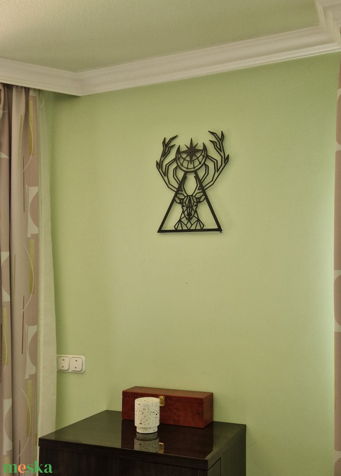 Szarvasos fali dekor, LED - otthon & lakás - dekoráció - fali és függő dekoráció - falra akasztható dekor - Meska.hu