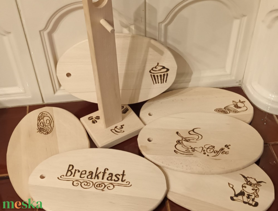 Reggeliző szett, vegyes 2 - otthon & életmód - konyhafelszerelés, tálalás - sütés, főzés - vágódeszka - Meska.hu