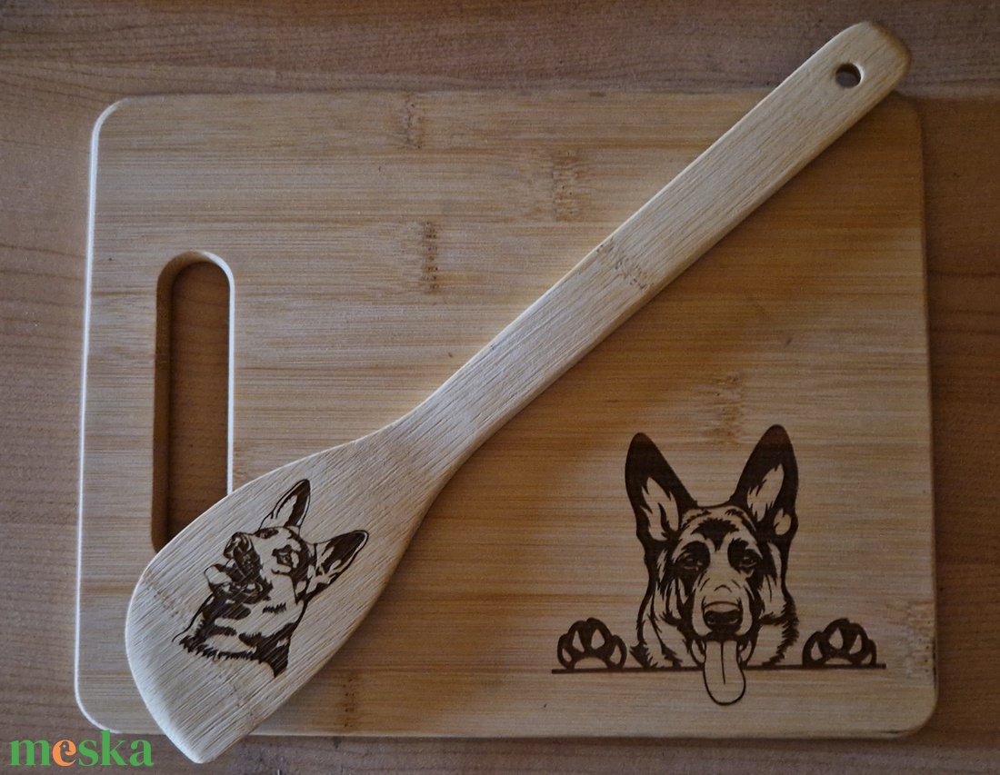 Konyhai szett, Németjuhász - otthon & életmód - konyhafelszerelés, tálalás - sütés, főzés - vágódeszka - Meska.hu