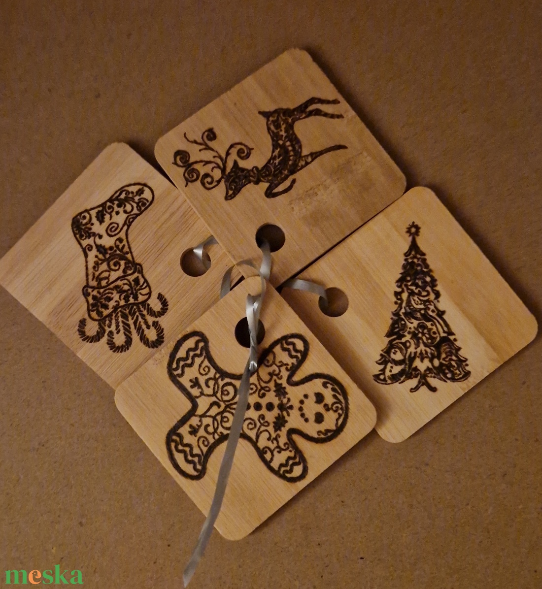 Poháralátét szett, karácsonyi 3 - otthon & életmód - konyhafelszerelés, tálalás - tálalás - tányér- és poháralátét - Meska.hu