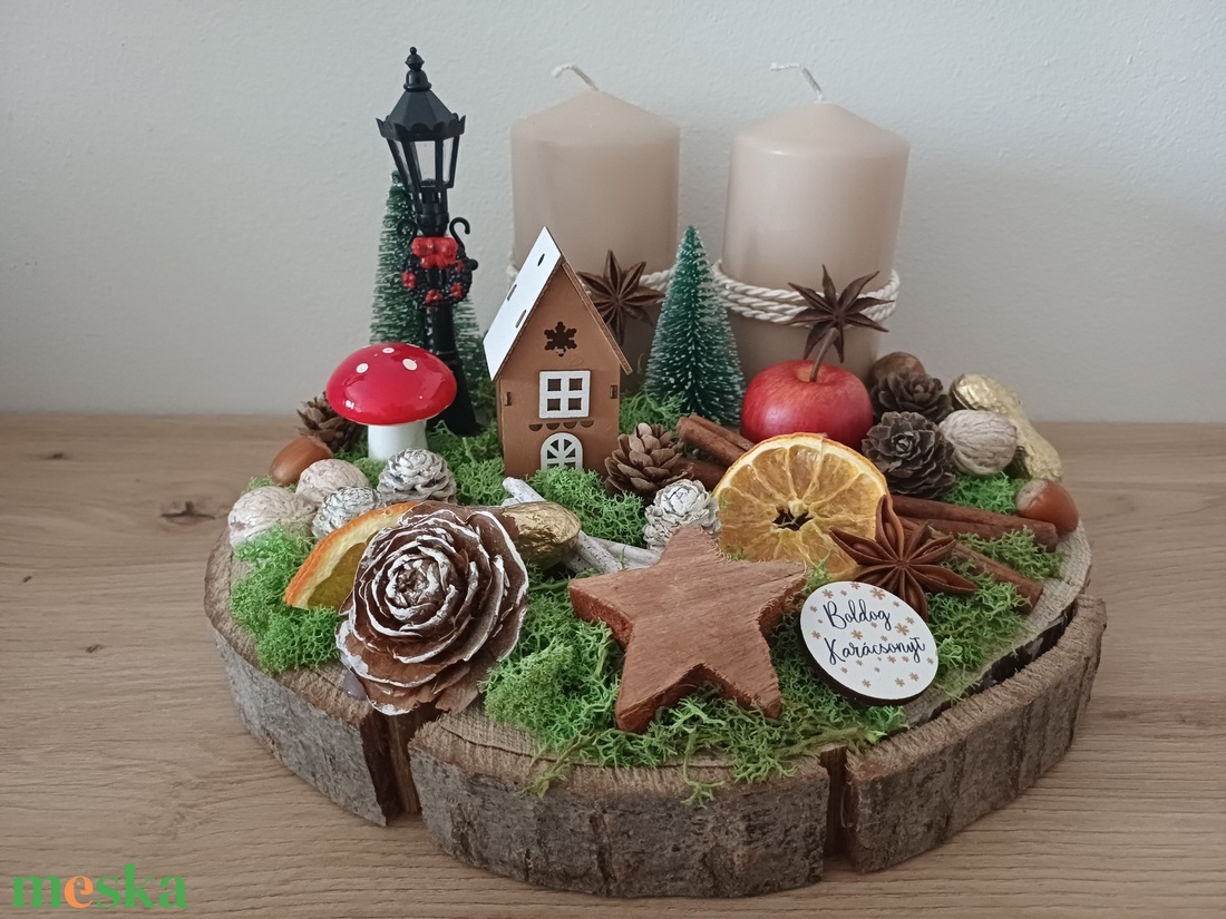 Karácsonyi asztaldísz - karácsony - karácsonyi lakásdekoráció - karácsonyi lakásdíszek - Meska.hu