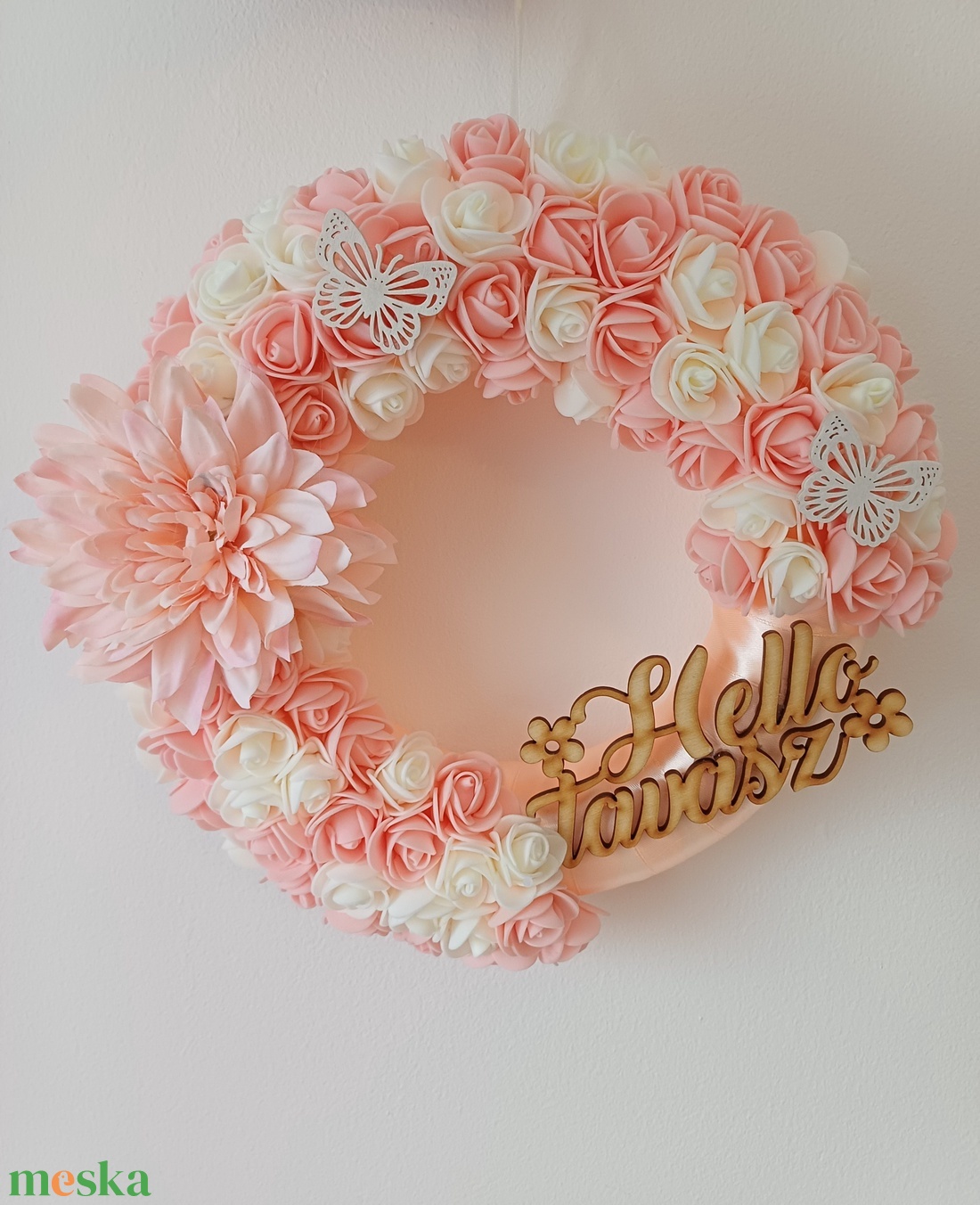 Hello tavasz ajtódísz - otthon & életmód - dekoráció - ajtó- és ablak dekoráció - ajtódísz & kopogtató - Meska.hu