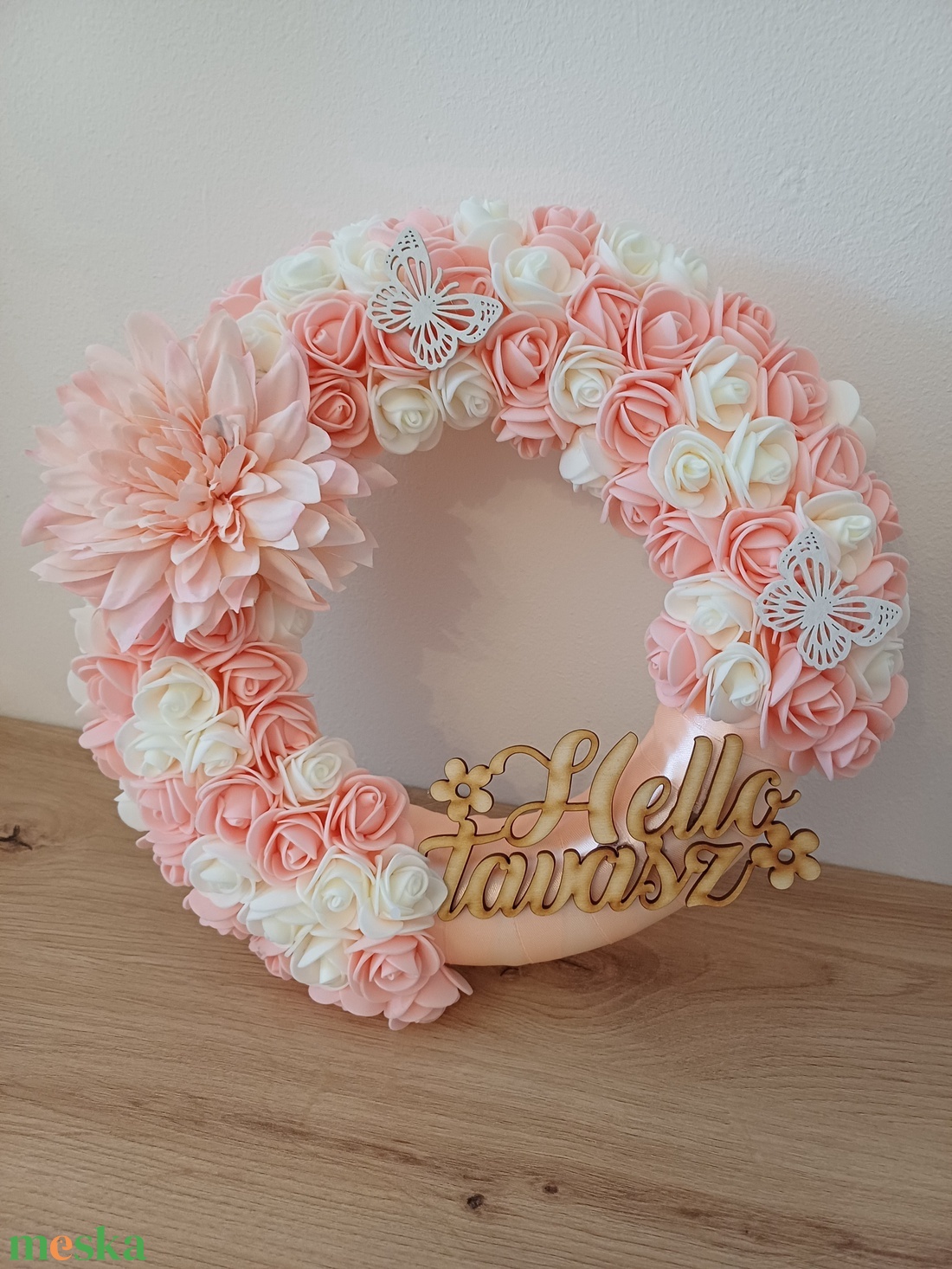 Hello tavasz ajtódísz - otthon & életmód - dekoráció - ajtó- és ablak dekoráció - ajtódísz & kopogtató - Meska.hu