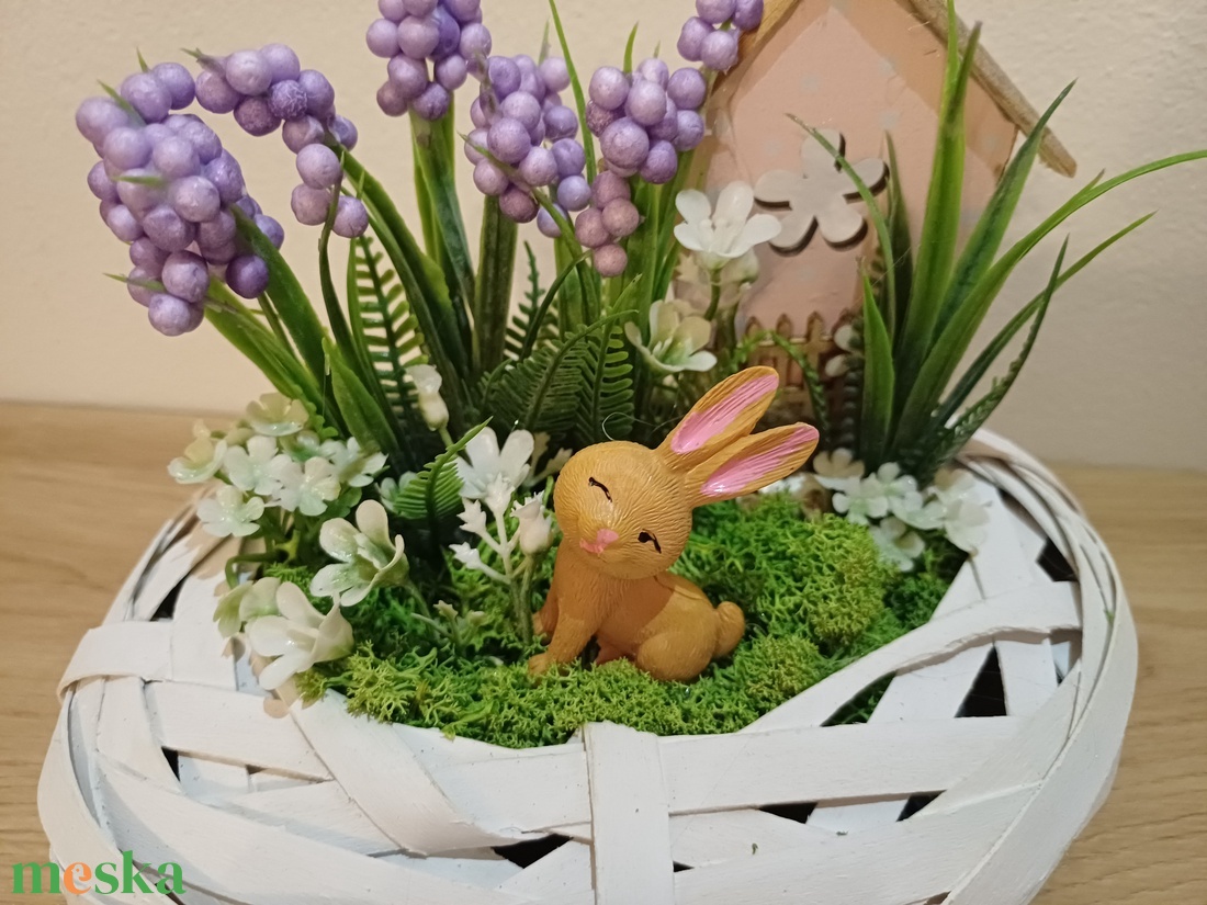 Nyuszis tavaszi asztaldísz - otthon & életmód - dekoráció - asztal és polc dekoráció - asztaldísz - Meska.hu
