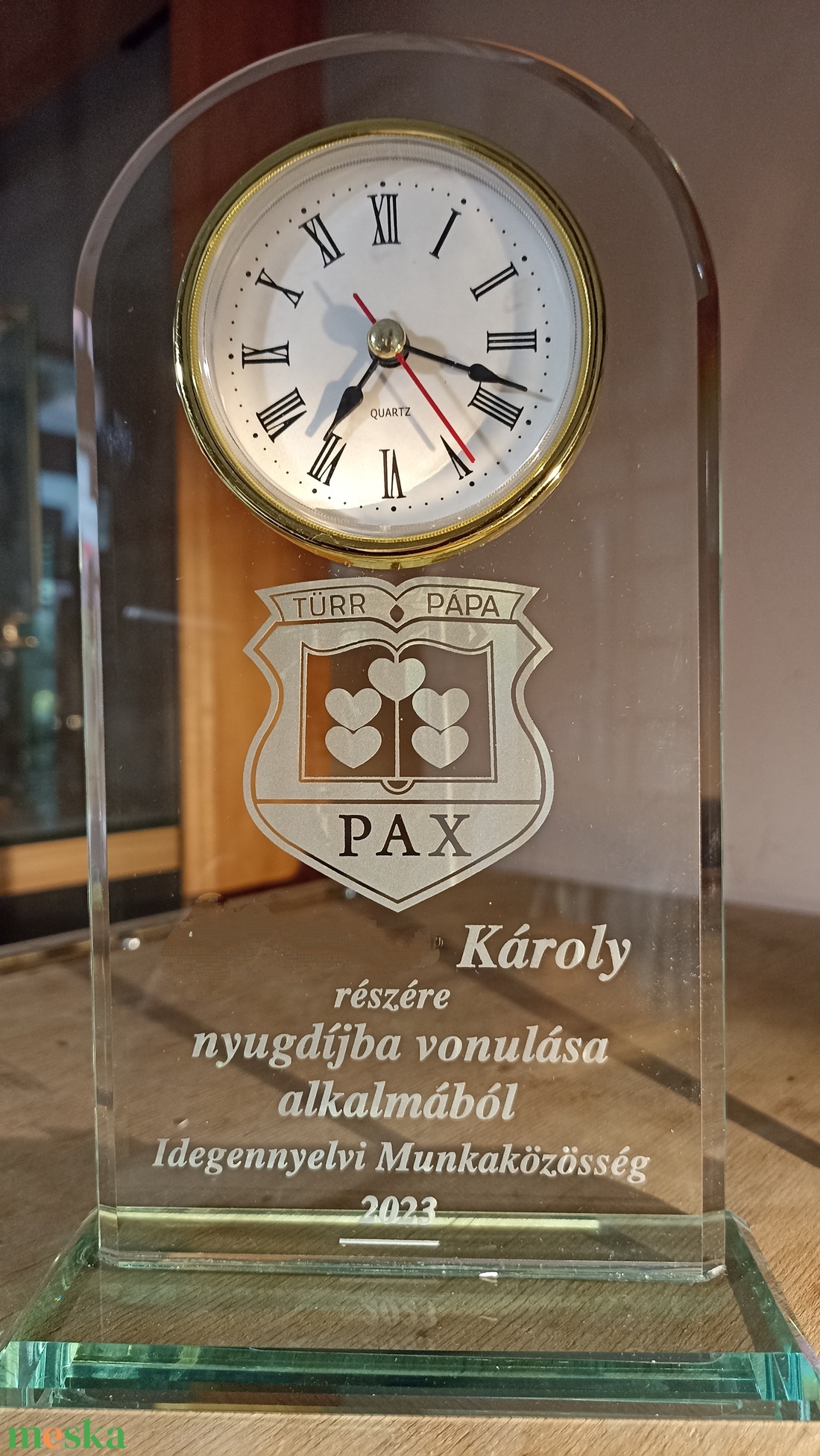 Homokfúvással készített üvegóra  - otthon & életmód - dekoráció - asztal és polc dekoráció - asztaldísz - Meska.hu