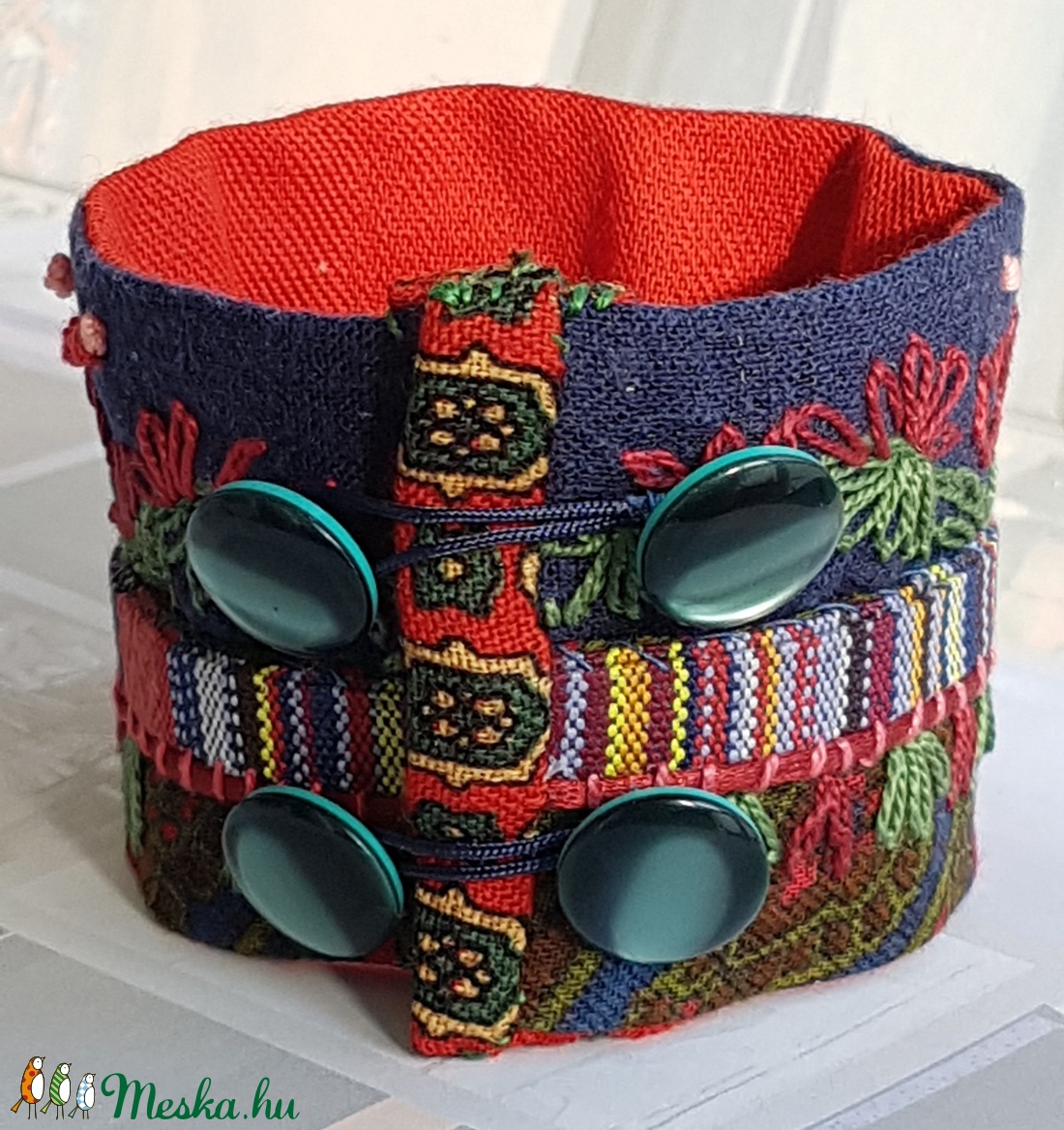 Táncház - ékszer - karkötő - széles karkötő - Meska.hu