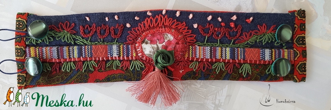 Táncház - ékszer - karkötő - széles karkötő - Meska.hu