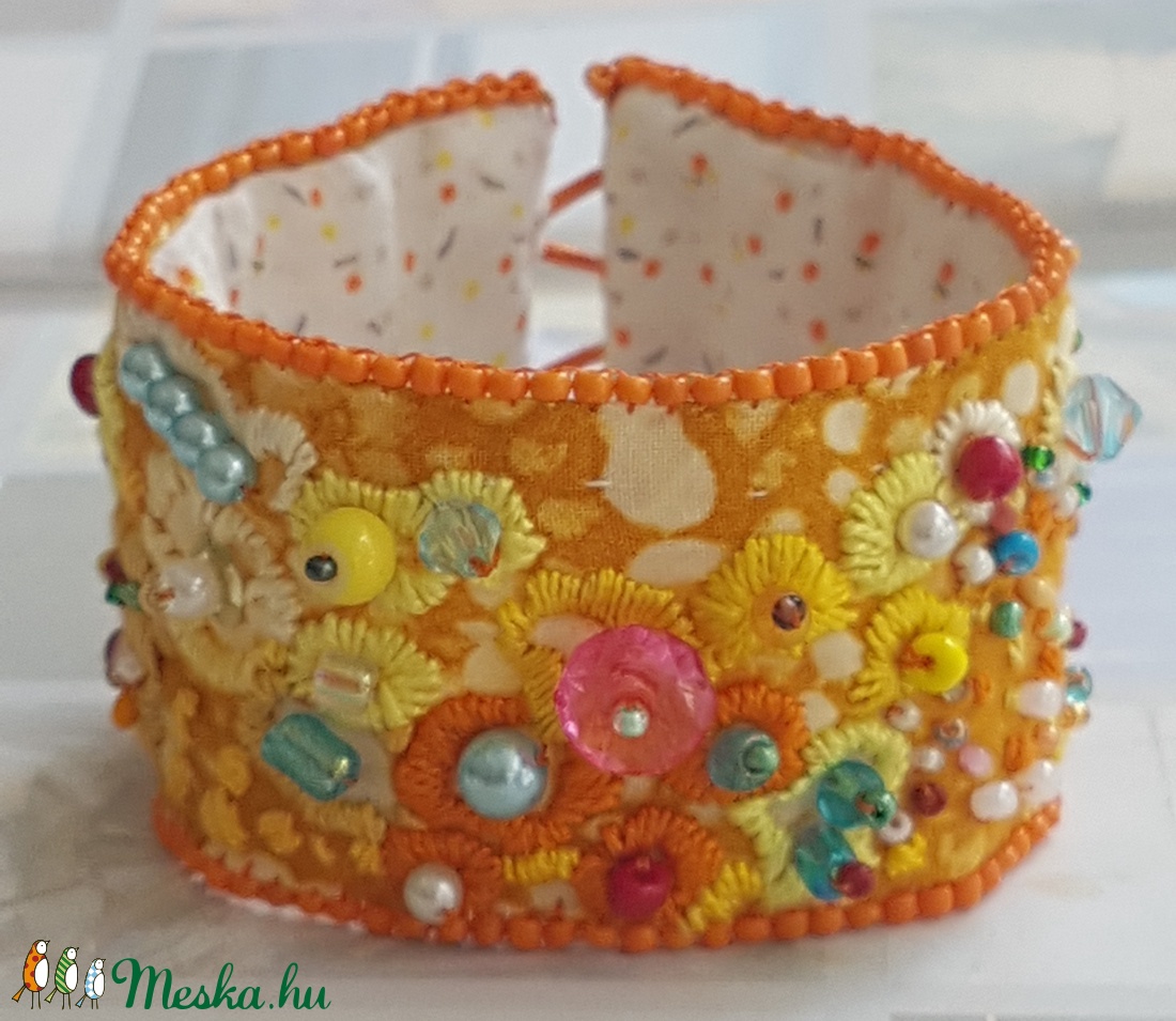 Campari szódával - ékszer - karkötő - széles karkötő - Meska.hu