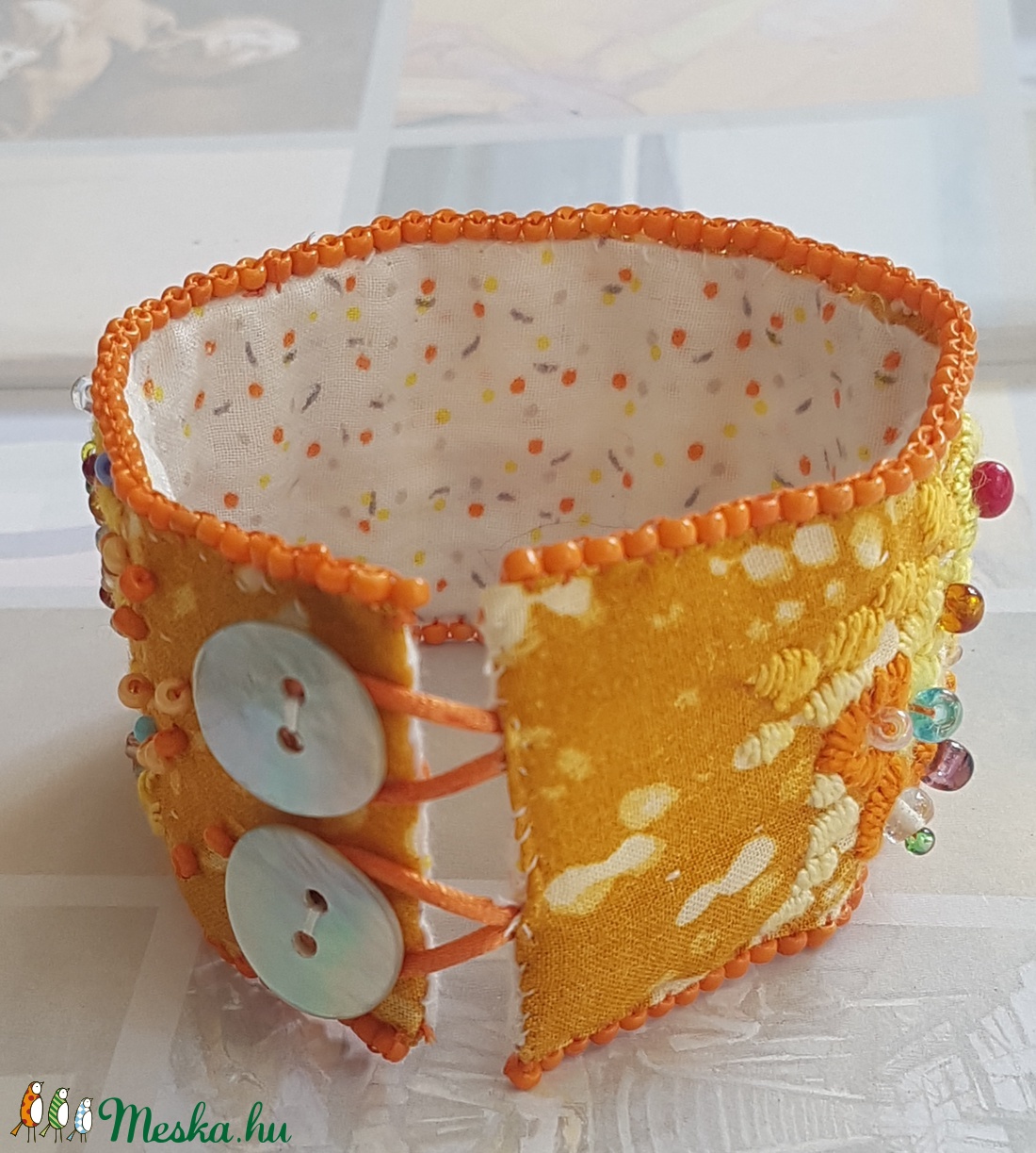 Campari szódával - ékszer - karkötő - széles karkötő - Meska.hu