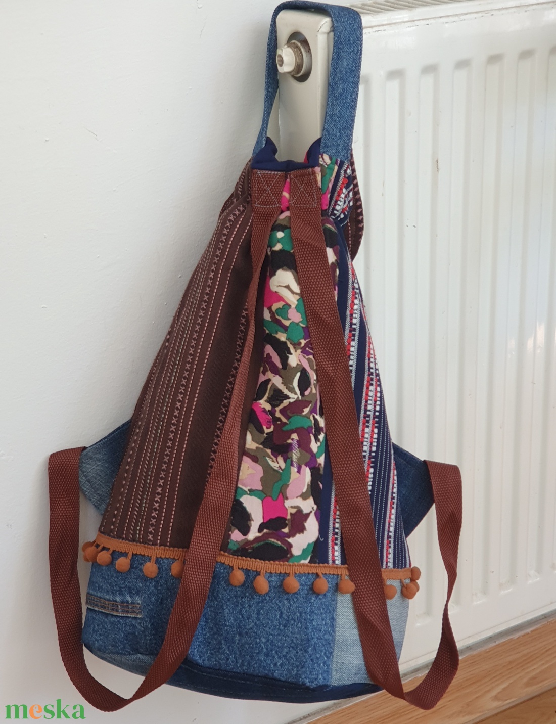 Ötletelés kékre és barnára - táska & tok - hátizsák - kishátizsák - Meska.hu