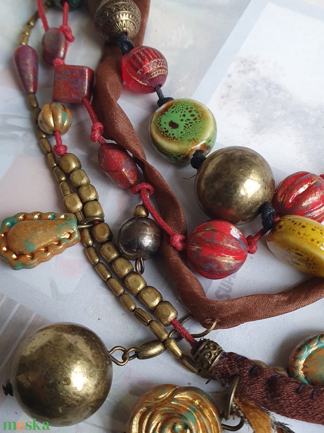 Őszre hangolódva - ékszer - nyaklánc - medál nélküli nyaklánc - Meska.hu