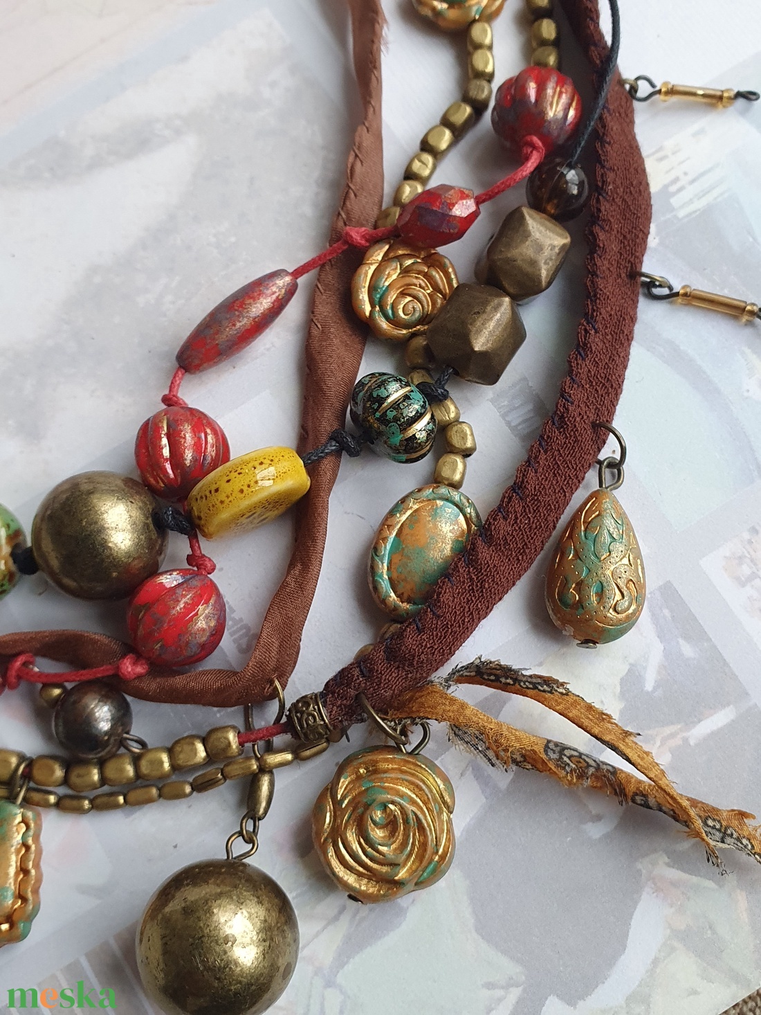 Őszre hangolódva - ékszer - nyaklánc - medál nélküli nyaklánc - Meska.hu