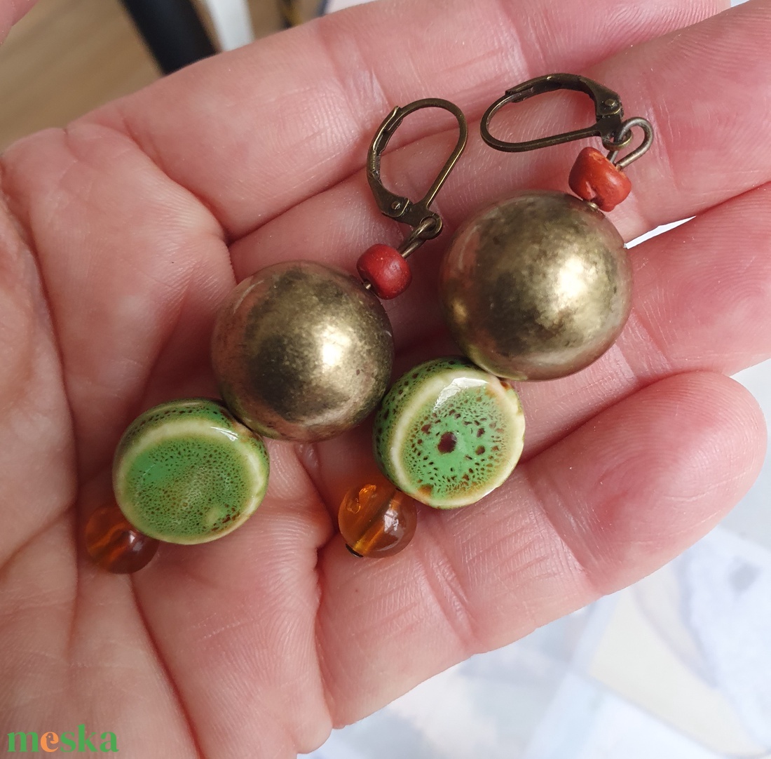 Őszre hangolódva2 - ékszer - fülbevaló - lógó fülbevaló - Meska.hu