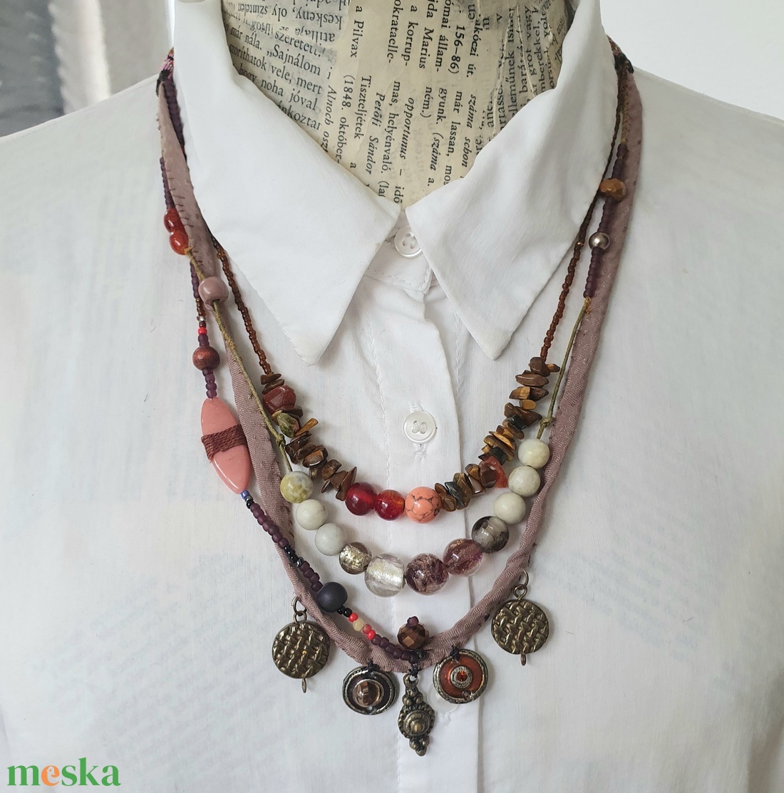Etno - ékszer - nyaklánc - párhuzamos nyaklánc - Meska.hu