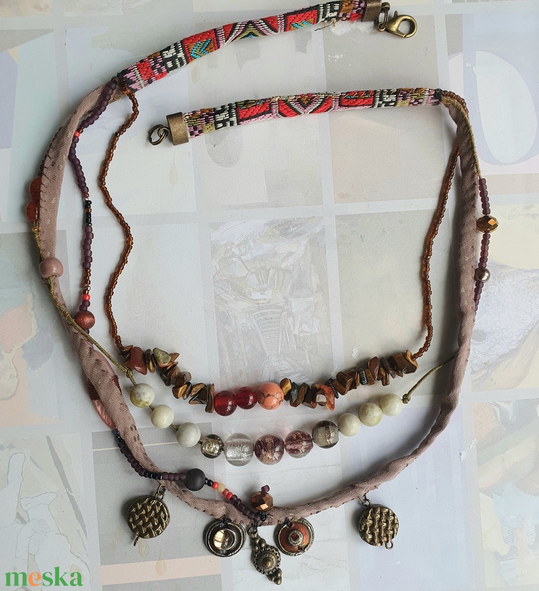 Etno - ékszer - nyaklánc - párhuzamos nyaklánc - Meska.hu