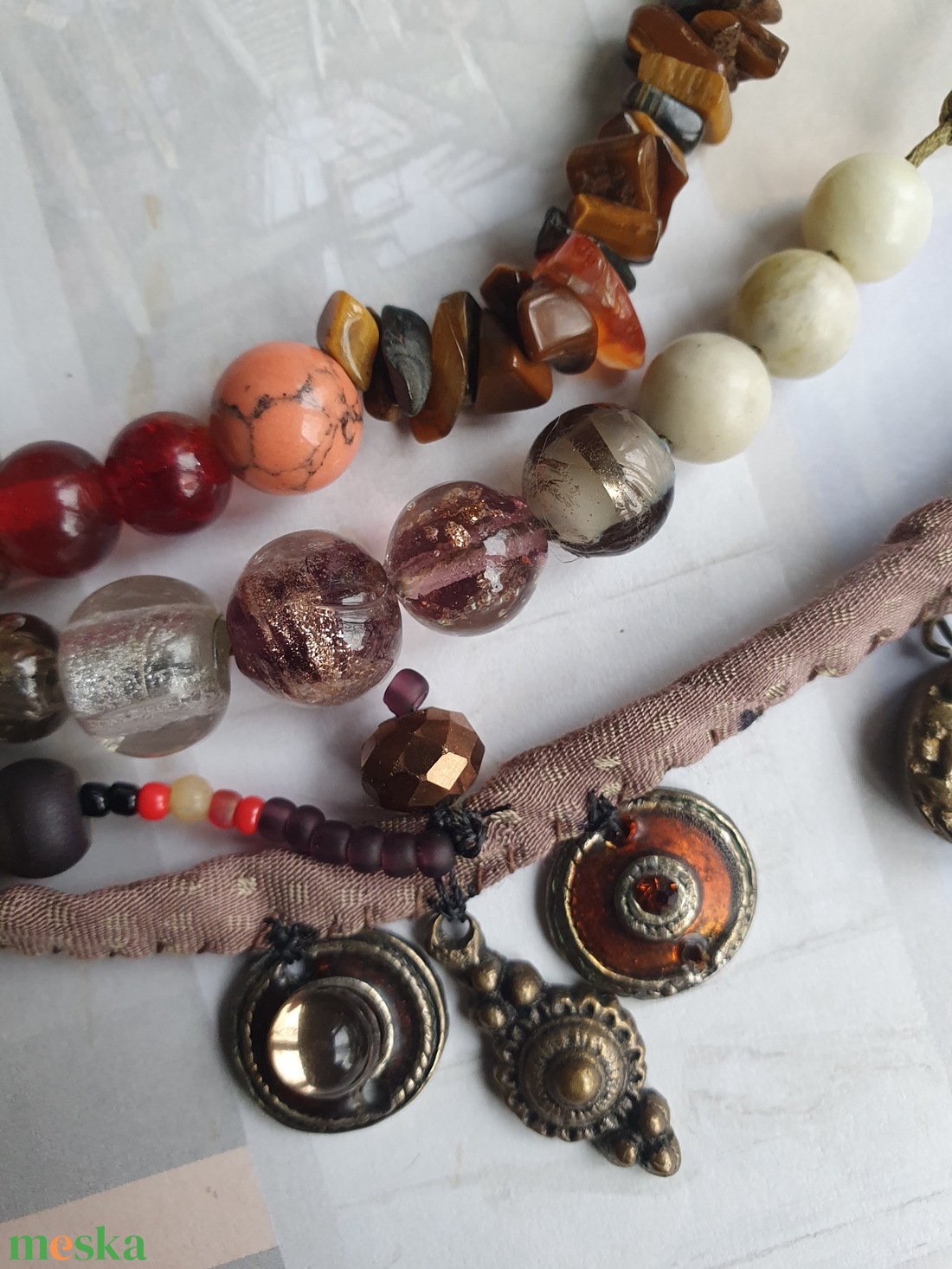 Etno - ékszer - nyaklánc - párhuzamos nyaklánc - Meska.hu