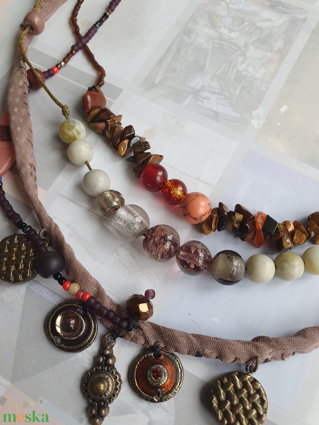 Etno - ékszer - nyaklánc - párhuzamos nyaklánc - Meska.hu