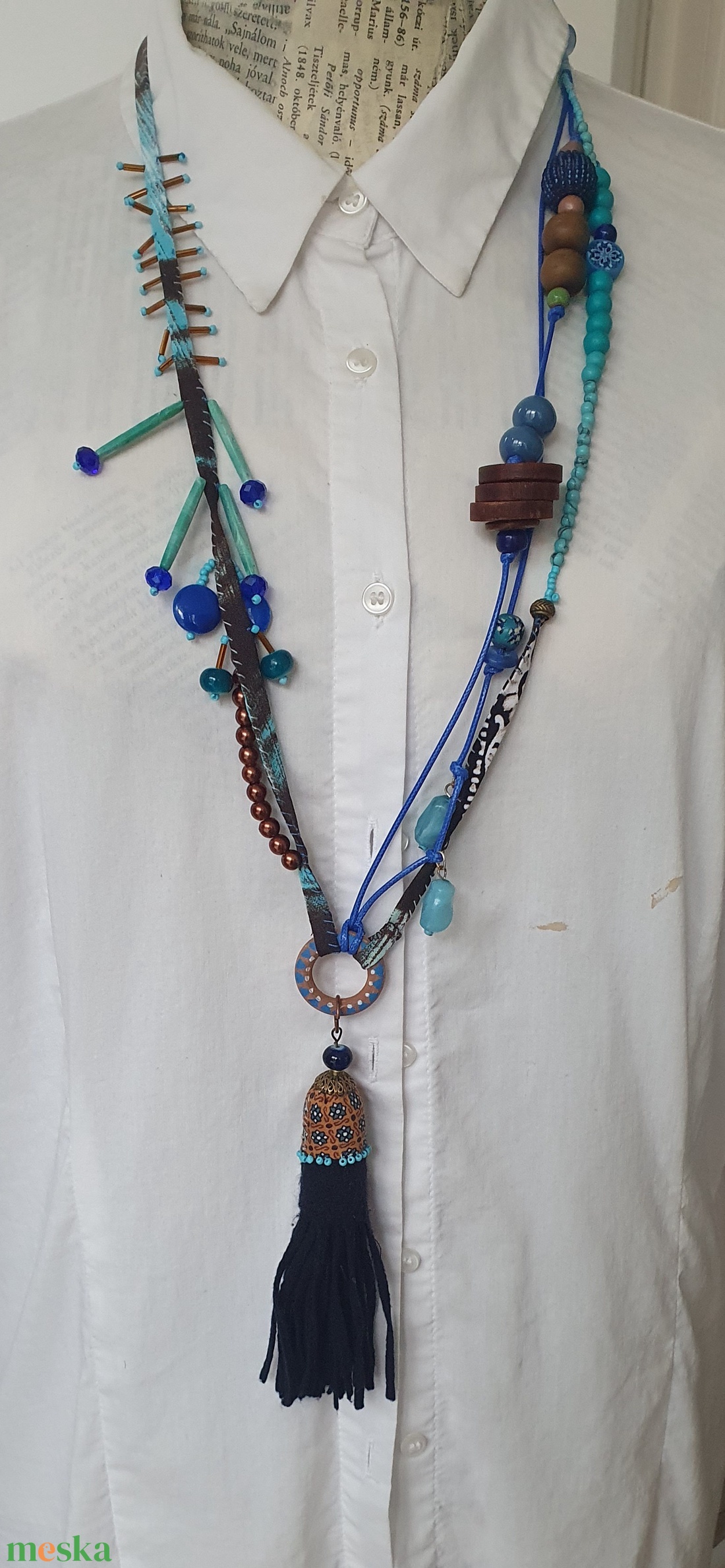 Ég és föld - ékszer - nyaklánc - bojtos nyaklánc - Meska.hu