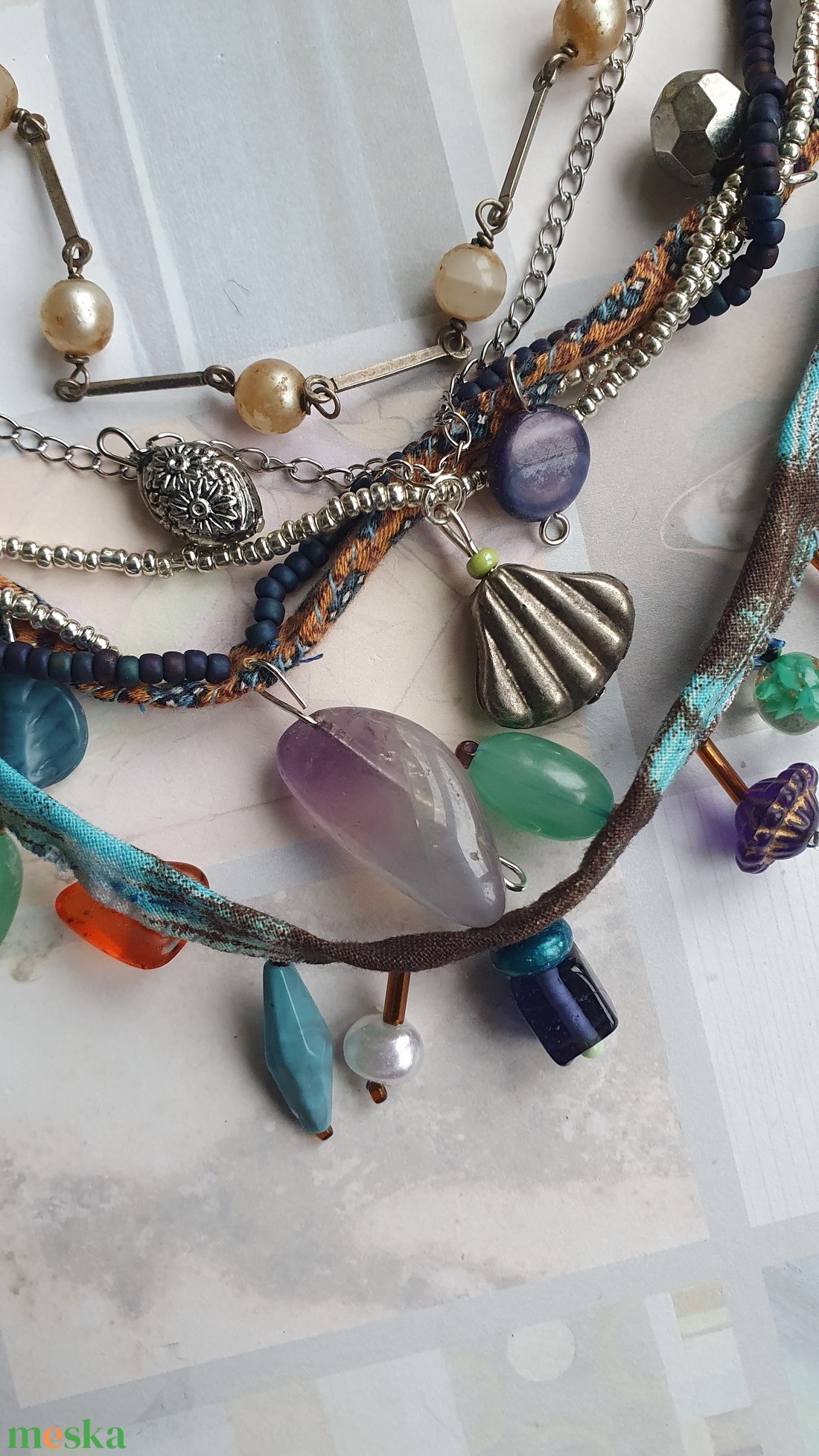 Az ezüst tó kincse - ékszer - nyaklánc - párhuzamos nyaklánc - Meska.hu