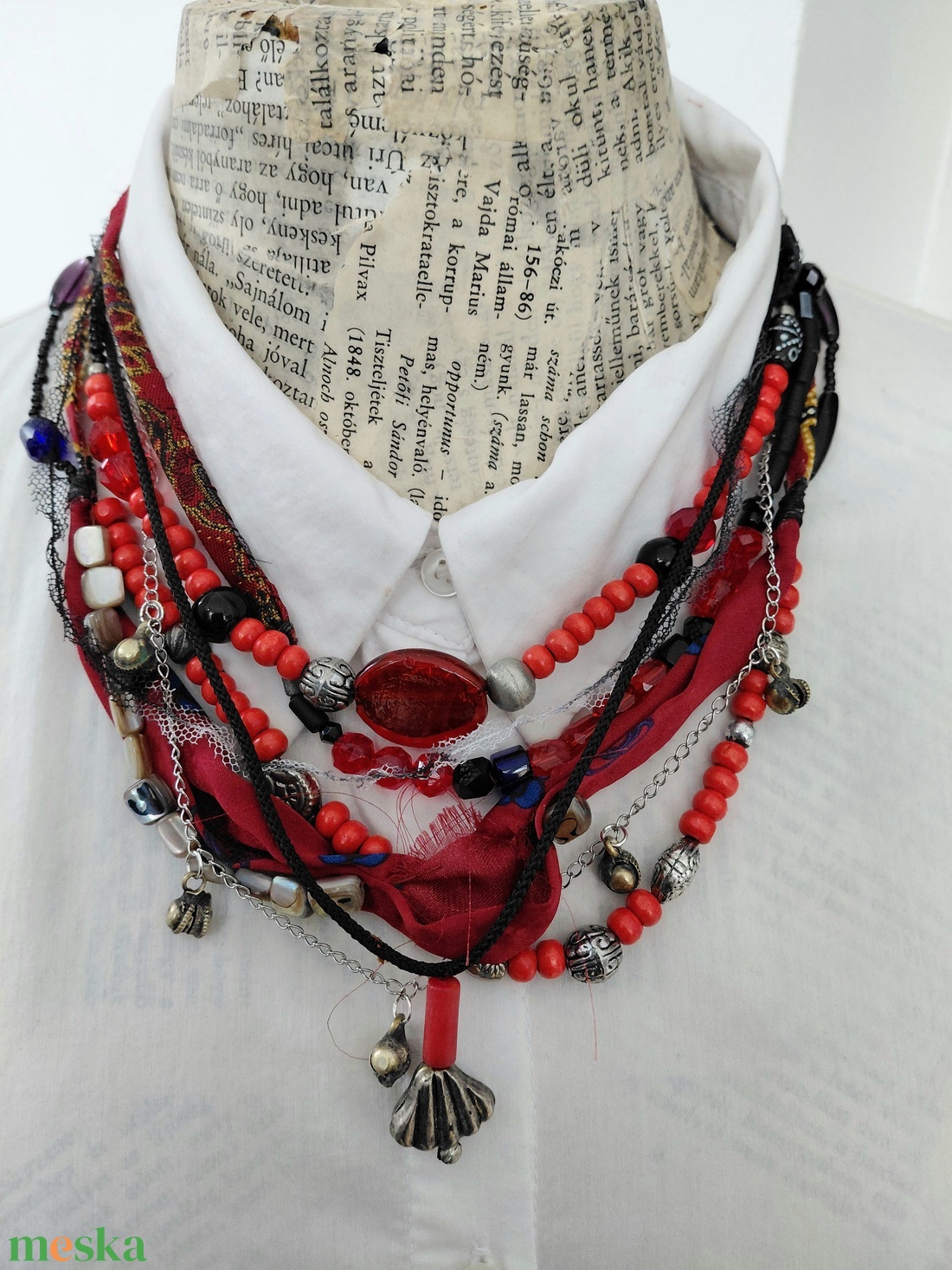 I love red - ékszer - nyaklánc - medál nélküli nyaklánc - Meska.hu