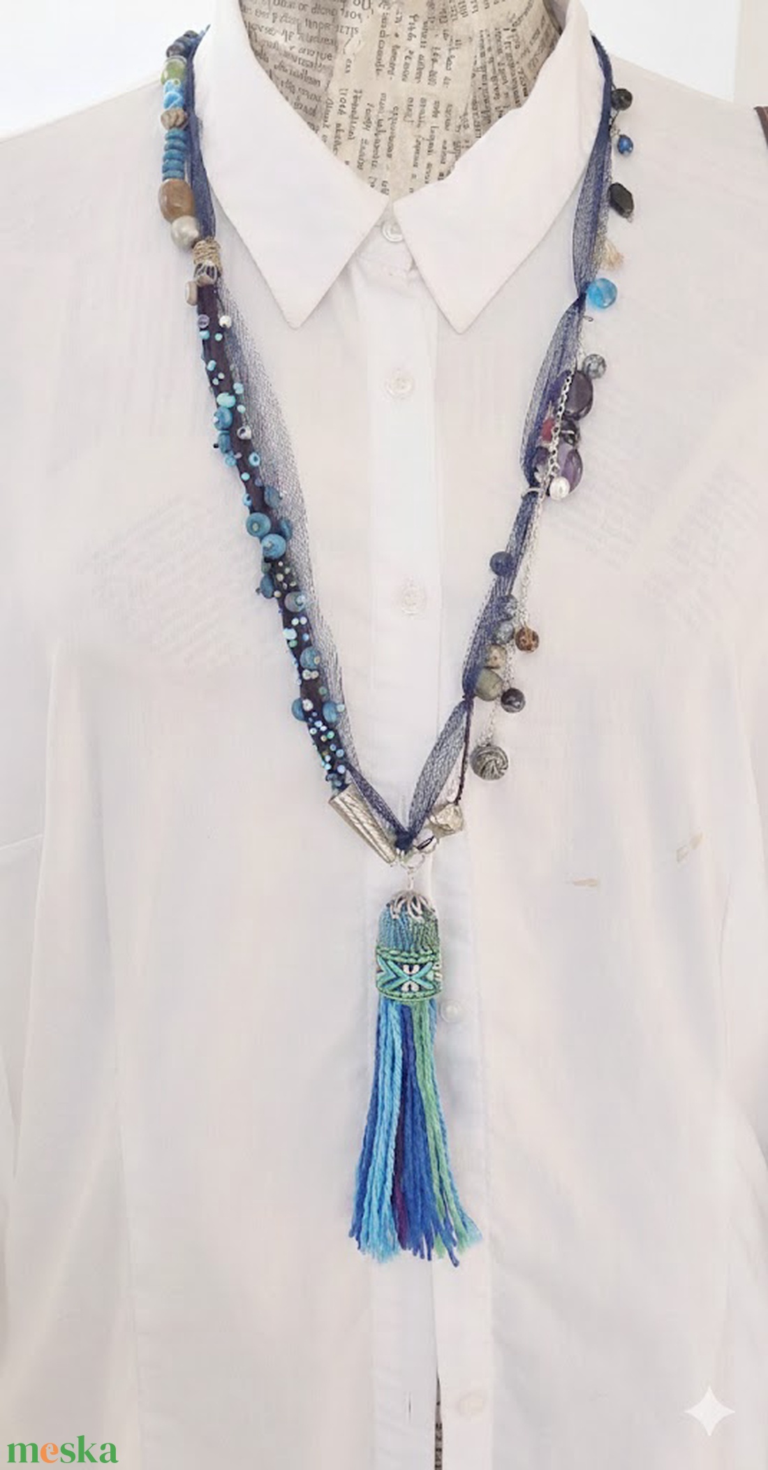 Rojtombojtos - ékszer - nyaklánc - bojtos nyaklánc - Meska.hu