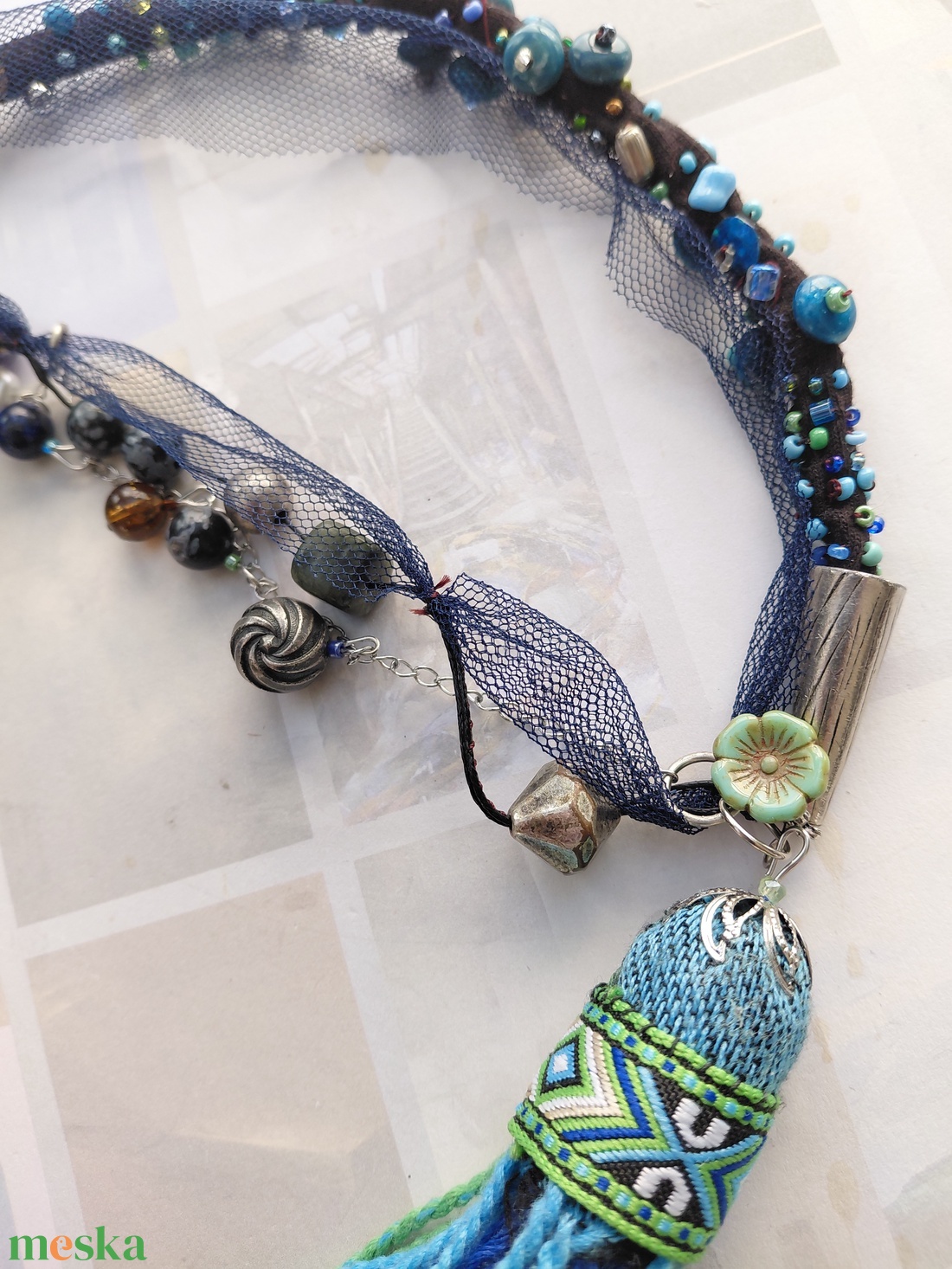 Rojtombojtos - ékszer - nyaklánc - bojtos nyaklánc - Meska.hu