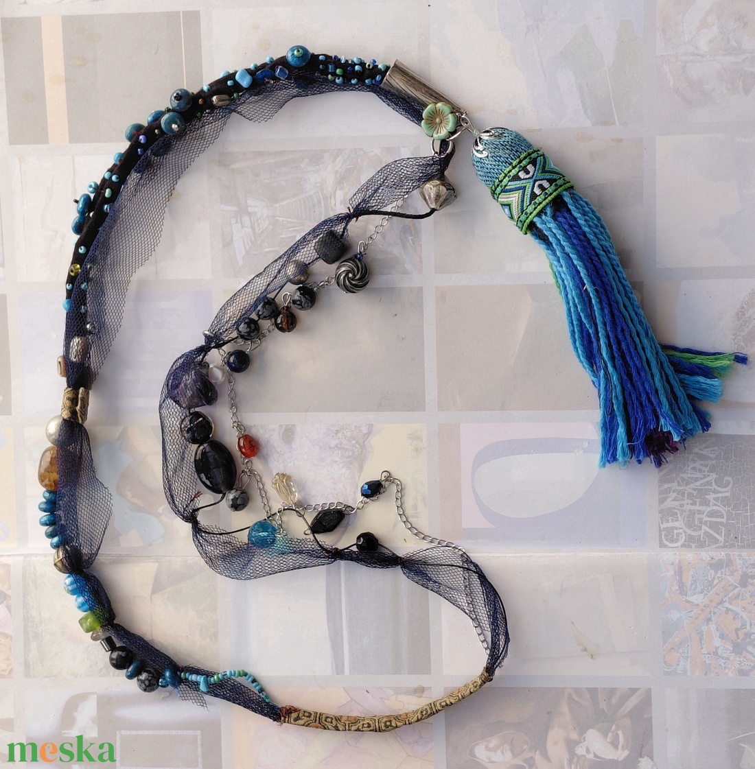 Rojtombojtos - ékszer - nyaklánc - bojtos nyaklánc - Meska.hu