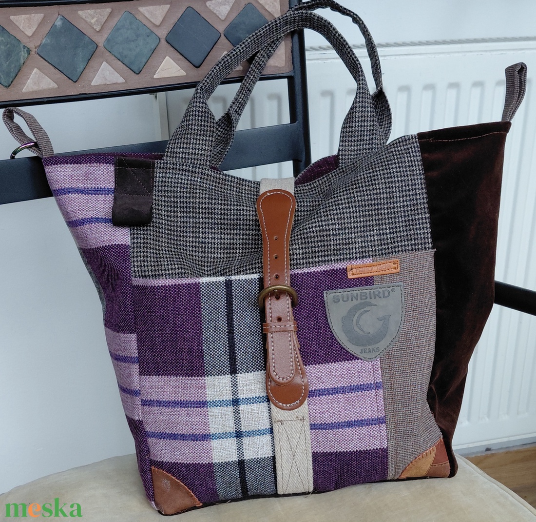 Kockás és nem skót - táska & tok - bevásárlás & shopper táska - shopper, textiltáska, szatyor - Meska.hu