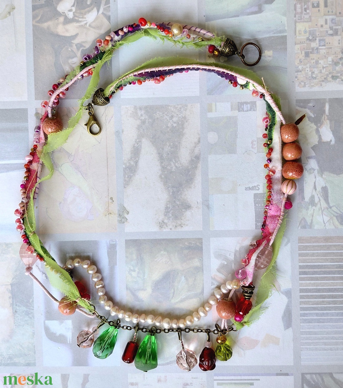 Pasztell tavasz - ékszer - nyaklánc - medál nélküli nyaklánc - Meska.hu